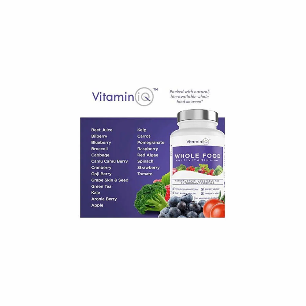 Whole Food Multivitamin for Men - 120 Capsules | Vitamin IQ