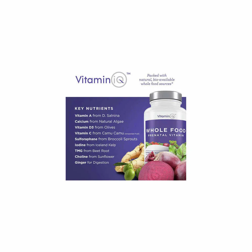 Whole Food Prenatal Vitamin - 120 Capsules | Vitamin IQ